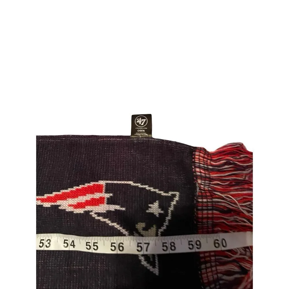 NFL Black Red White Warm Knit New England Patriots Reversible Knit Scarf
